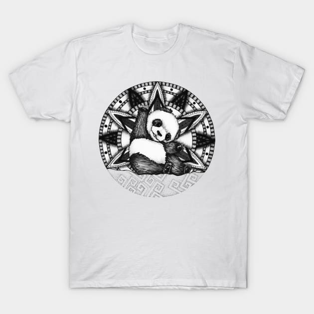 Panda Mandala T-Shirt by Litedawn